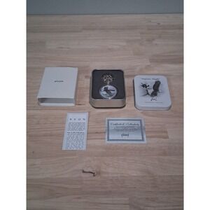 NEW - Avon - Al Agnes - Pocket Watch 47mm Eagle Silver Tone Chain Box 13"